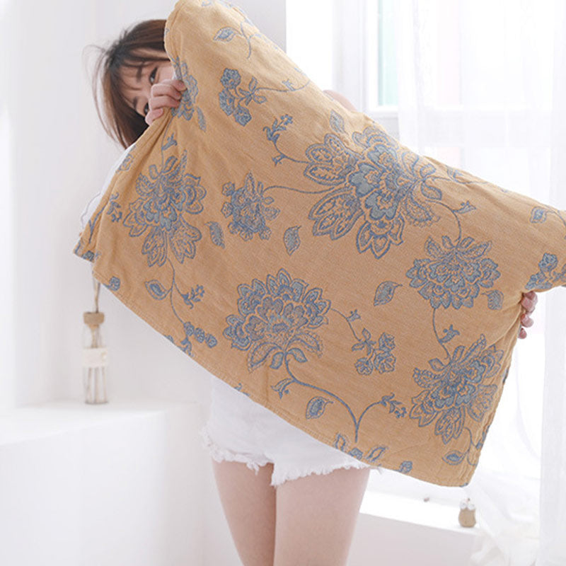 Boho Flower Cotton Double-Side Pillow Towel (2PCS) Pillowcases Ownkoti 1