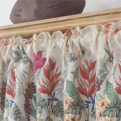 Pastoral Style Cotton Linen Cafe Curtain