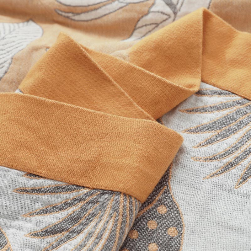 Pattern Cotton Gauze Soft Reversible Blanket