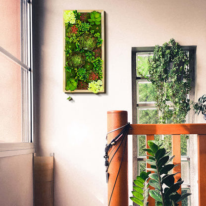 Green Faux Plant In Solid Wood Frame Decor Ownkoti 4