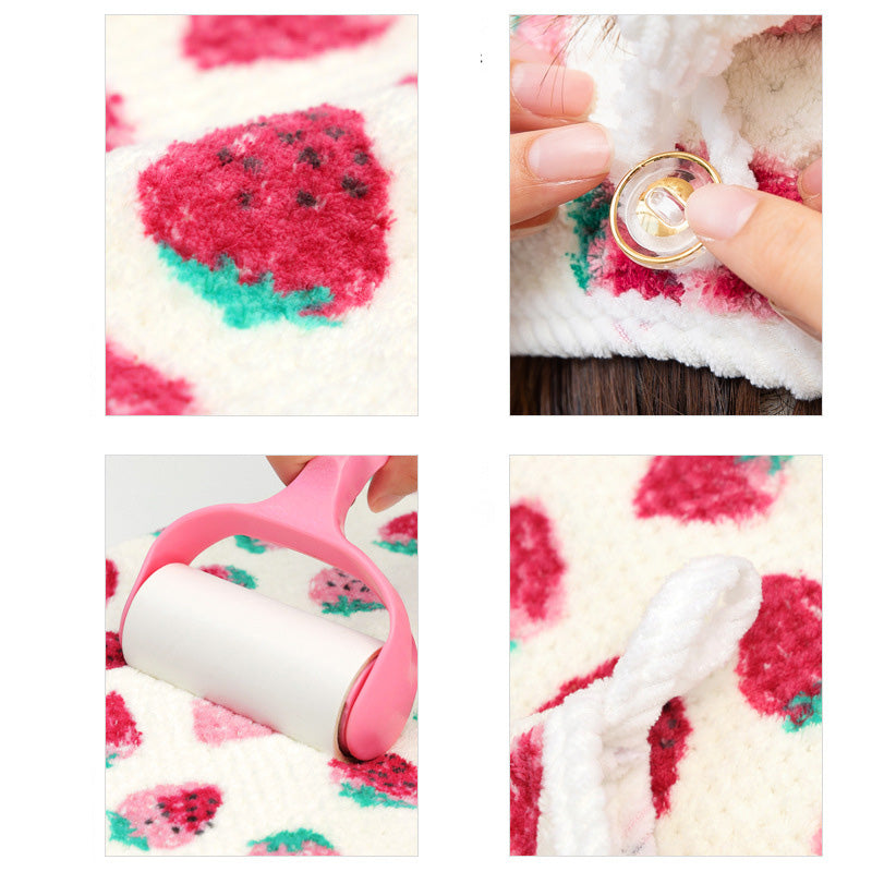 Strawberry Button Breathable Hair Drying Towel