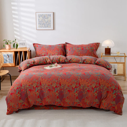 Rainforest Style Duvet Cover Bedsheet & Pillowcases (4PCS) Bedding Set Ownkoti King