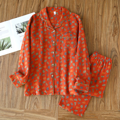 Jacquard Pumpkin Cotton Gauze Pajama Set