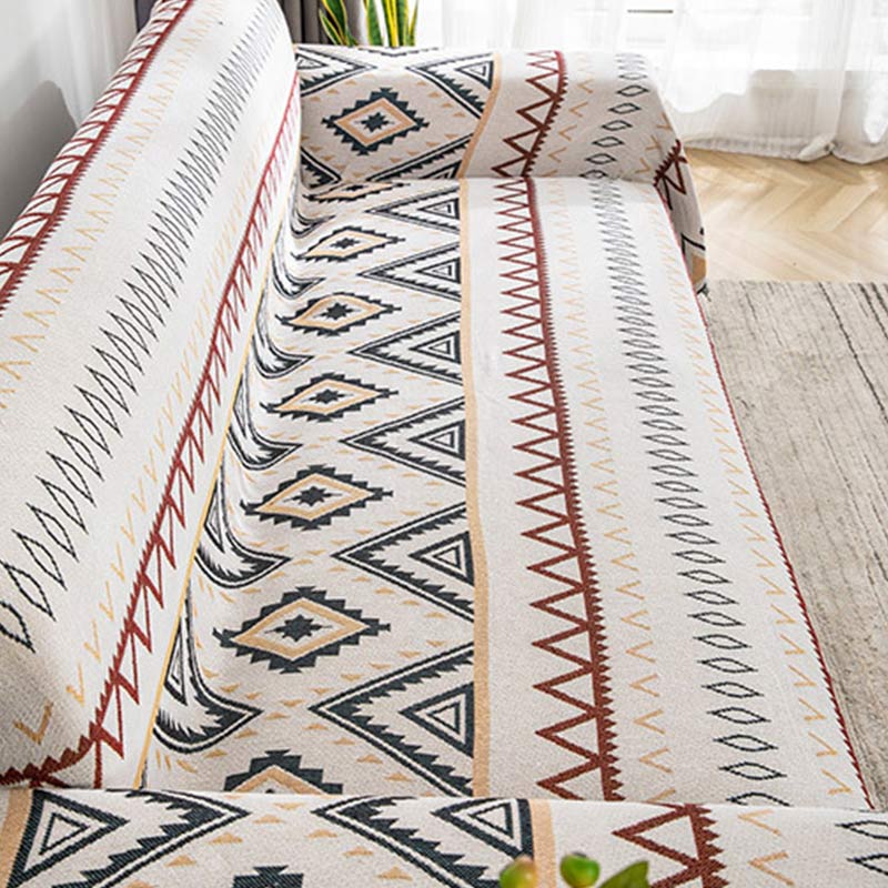 Indian Geometric Blanket Reversible Sofa Cover