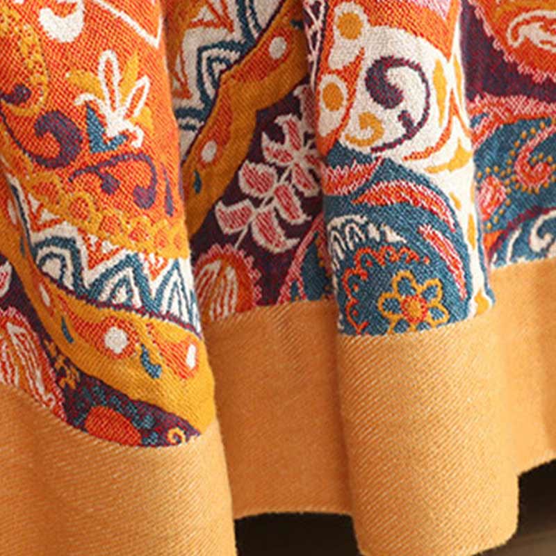 Boho Cotton Orange Reversible Sofa Blanket Blankets Ownkoti 10