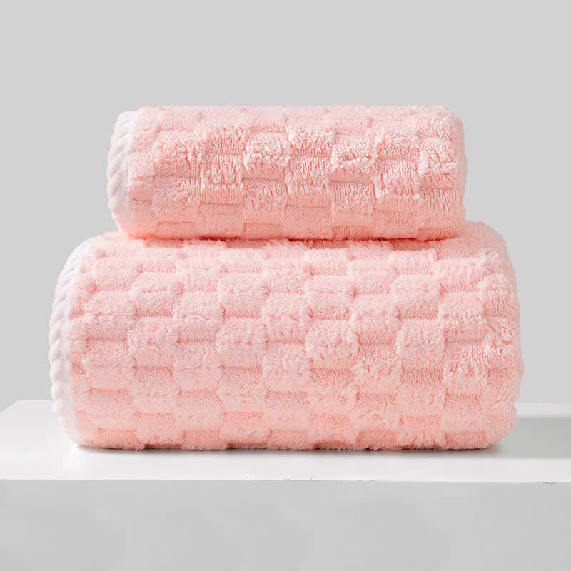 Solid Color Breathable Fleece Bath Towel(2PCS)
