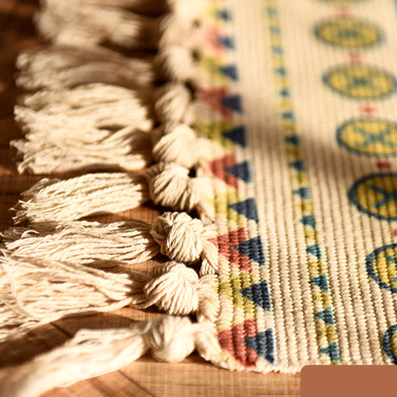 Bohemian Pattern Weave Entryway Tassels Rug