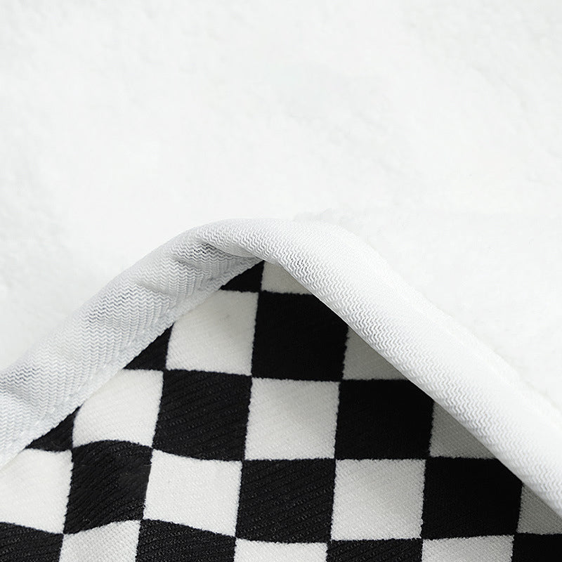 Checkerboard Button Hair Drying Towel