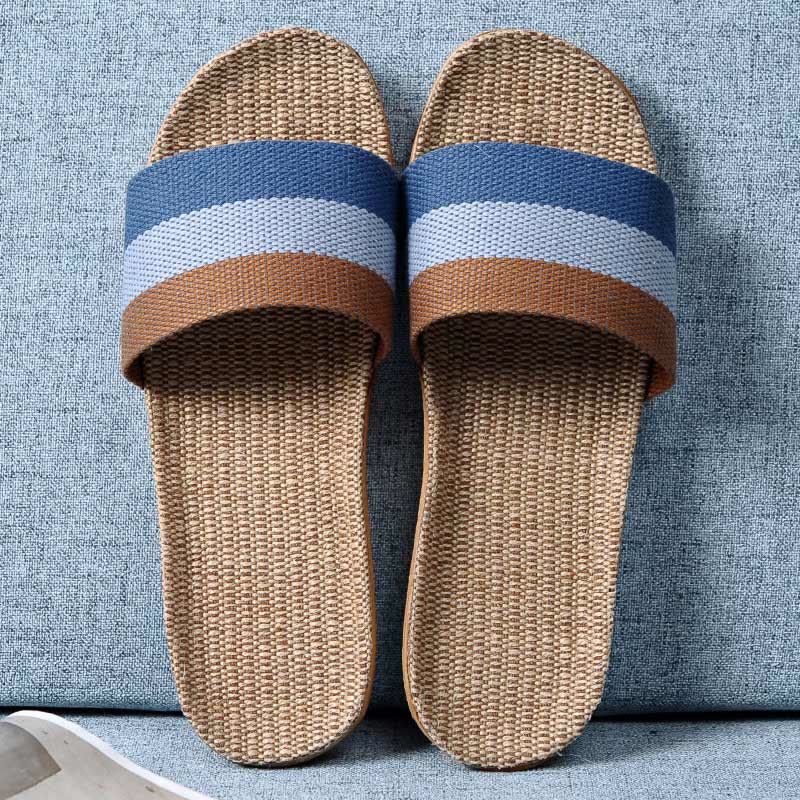 Simple Cooling Open Toe Flax Slippers Slippers Ownkoti Color 8 Men: 3XL