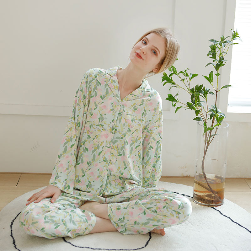 Mountain Print Cotton Long Sleeves Pajama Set – ownkoti