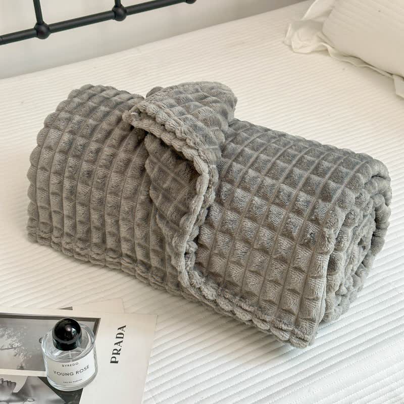 Solid Color Grid Soft Throw Blanket Blankets Ownkoti 25