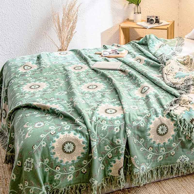 Retro Sofa Cover Cotton Reversible Blanket