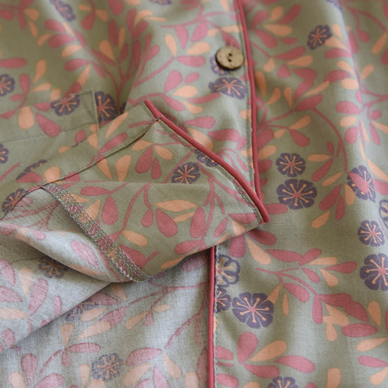 Floral Print Cotton Silk Loungewear Set Loungewear Ownkoti 7