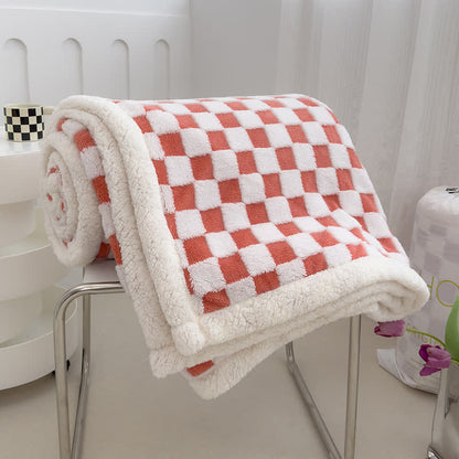 Jacquard Checkerboard Soft Fluffy Fleece Blanket