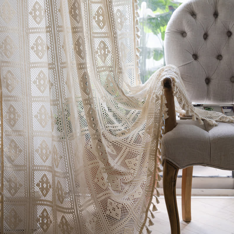 Simple Hollow Decorative Translucent Curtain