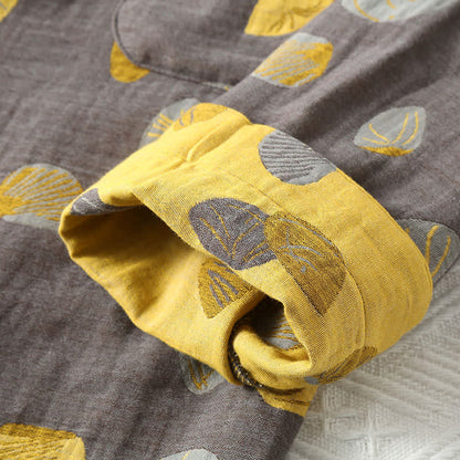 Luxurious Shell Cotton Lapel Pajama Set