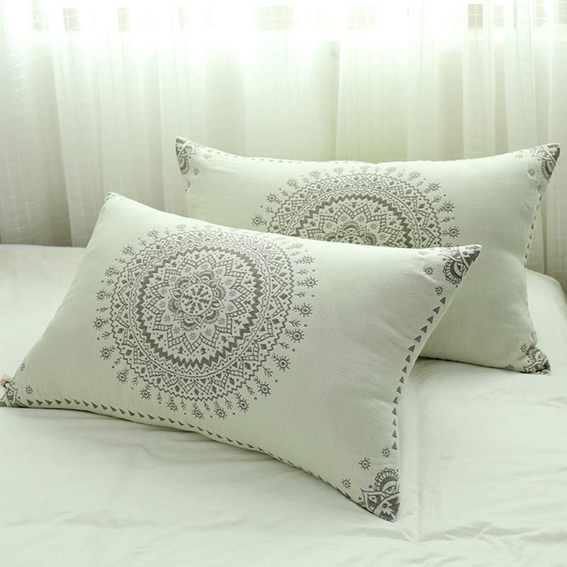 Mandala Cotton Pillow Cover Button Pillowcases (2PCS) Pillowcases Ownkoti 1