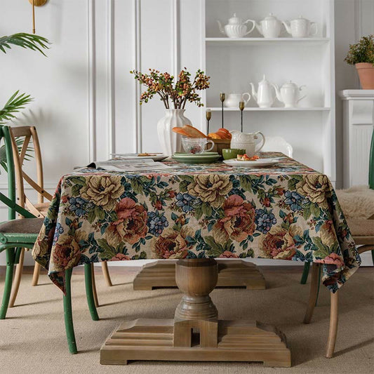Oil Painting Style Rose Tablecloth