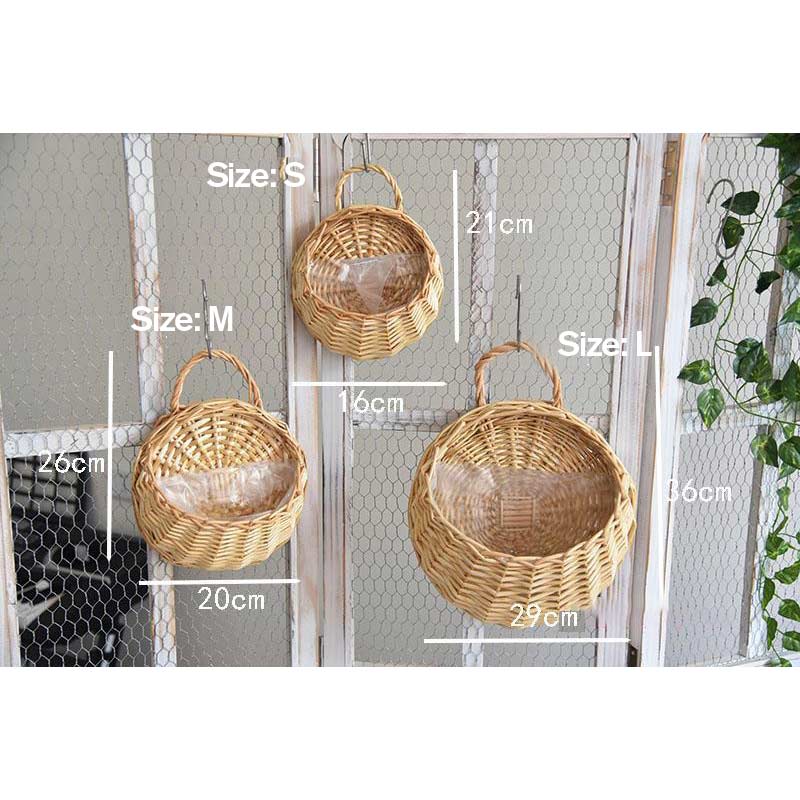The Size of Handwoven Plant Basket with Handle (3PCS)