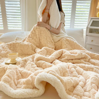 Love Print Warm Sherpa Fleece Blanket