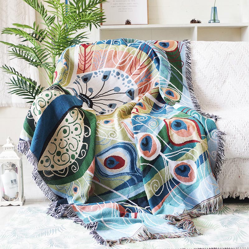 Peacock blue best sale throw blanket