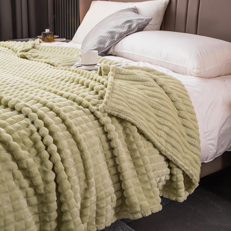 Solid Color Grid Soft Throw Blanket Blankets Ownkoti 2