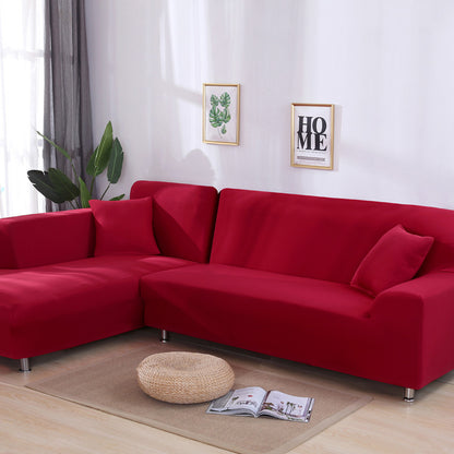 Solid Color Elastic Stretchable Sofa Cover Sofa Cover Ownkoti Red 4-Seater 92" - 118" (235cm - 300 cm)