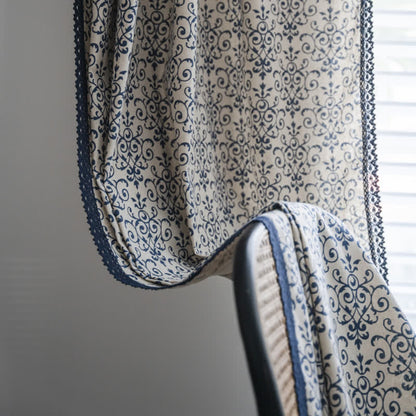 Retro Style Semi-shading Tassel Curtain