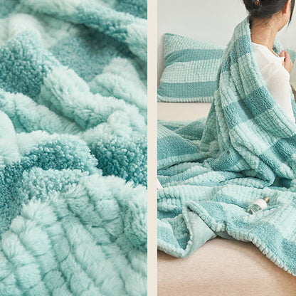 Double Fleece Thick Decorative Throw Blanket