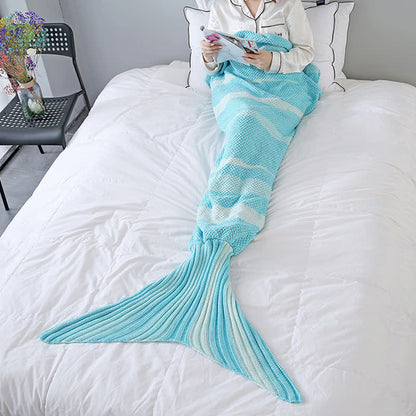 Fashion Colorful Stripe Mermaid Blanket