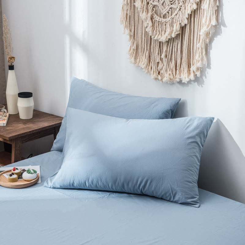 Ownkoti Simple Soft Cotton Pillowcase (2PCS) Pillowcases Ownkoti Sky Blue 48cm x 74cm