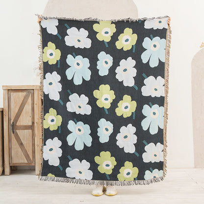 Flower Tassel Reversible Outdoor Blanket