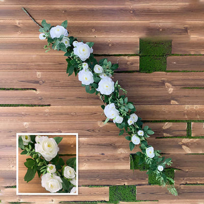 Artificial Rose Hanging Garden Wall Decor Decor Ownkoti White 2PCS