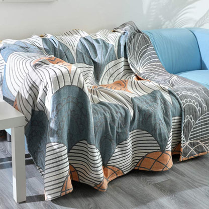 Shell Print Blanket Reversible Sofa Cover