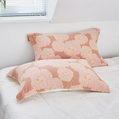 Flower Printed Cotton Decorative Pillow Towel (2PCS)