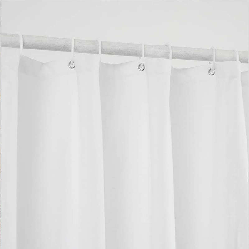 Solid Color Shower Curtain with Ruffles