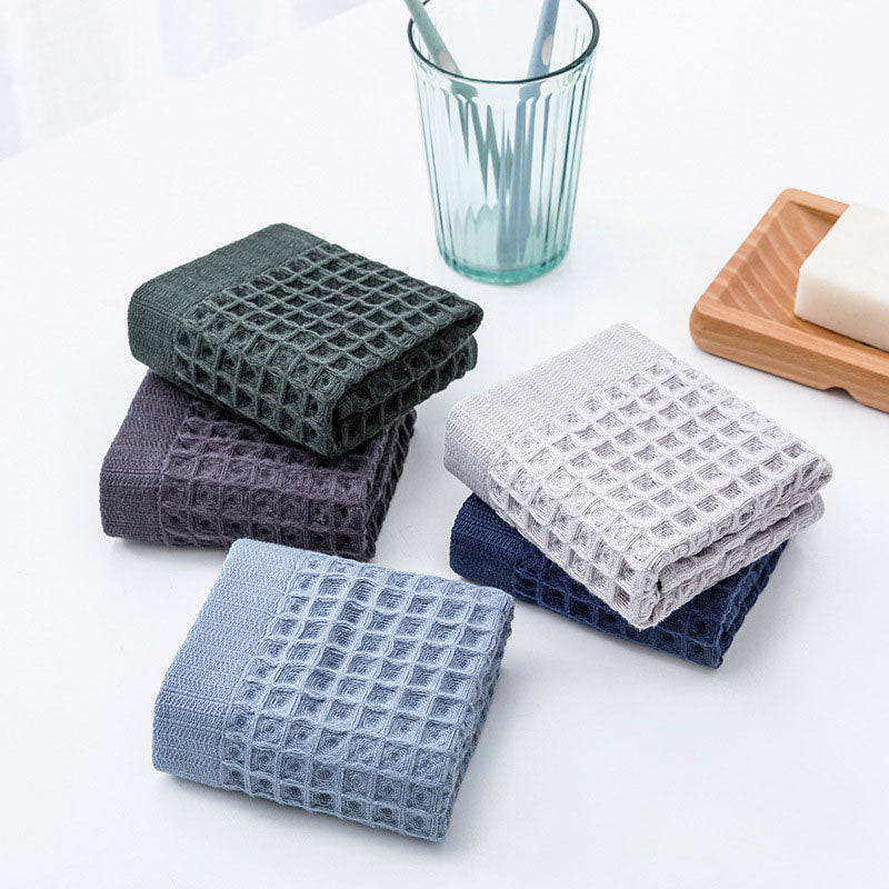 Cotton Solid Color Waffle Weave Towel (5PCS)