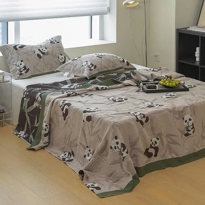Cute Panda Print Cotton Reversible Quilt Quilts Ownkoti 1