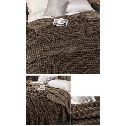 Solid Color Grid Soft Throw Blanket Blankets Ownkoti 14