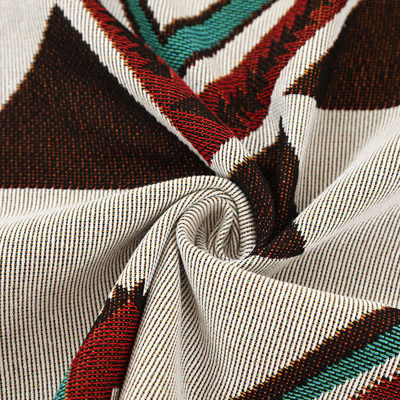 Geometric Print Tassel Lightweight Soft Blanket Blankets Ownkoti 7