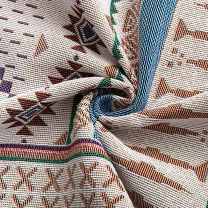 Bohemian Reversible Colorful Print Tassel Blanket