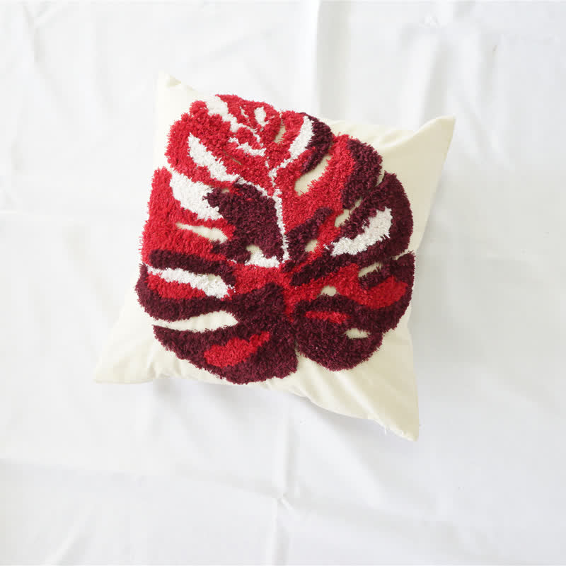 Embroidery Leaf Breathable Cotton Pillowcase Pillowcases Ownkoti Pattern 3 45cm x 45cm