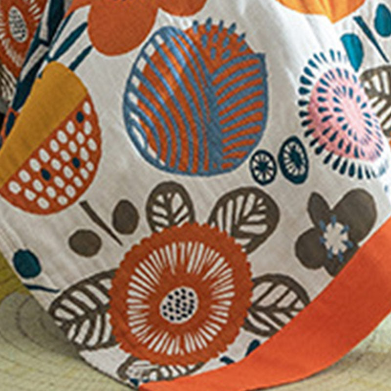 Ownkoti Orange Cartoon Flower Pattern Cotton Quilt Quilts Ownkoti 9
