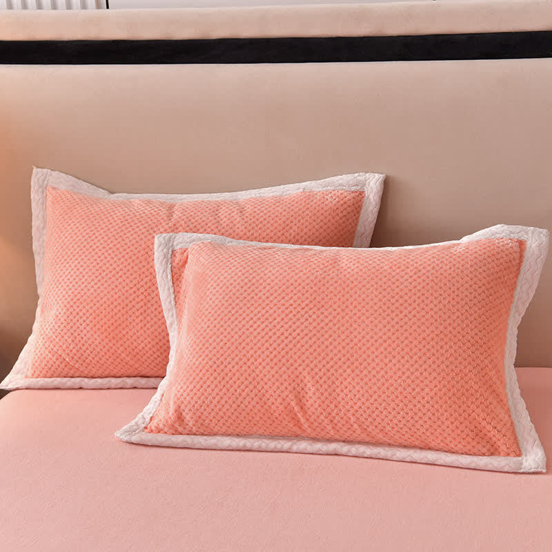 Simple Solid Color Decorative Fleece Pillowcase