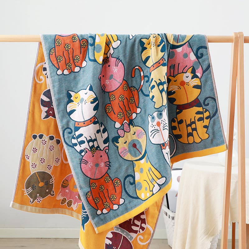 Cat Cotton Bath Towel Baby Blanket