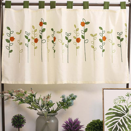 Boho Flower Cabinet Curtain Cafe Curtain