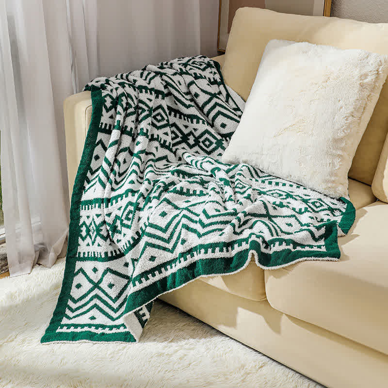 Boho Geometric Pattern Soft Throw Blanket