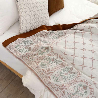 Geometric & Floral Print Cotton Quilt