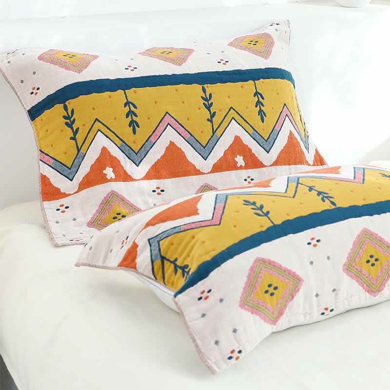 Ownkoti Pattern Soft Cotton Pillow Towel (2PCS)