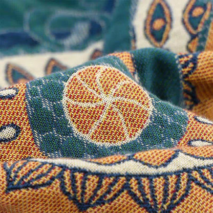 Bohemian Style Mandala Print Tassel Quilt